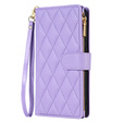 Чохол-сумка для Samsung Galaxy A56 5G, Rhombus Crossbody Leather, фіолетовий