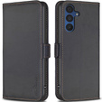 Чохол-книжка для Samsung Galaxy A15, BINFEN Wallet, чорний + скло 9H
