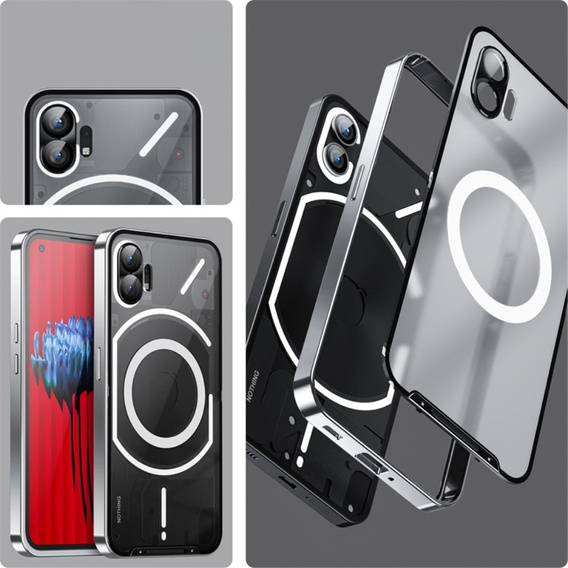 Чохол для Nothing Phone (2), для MagSafe із захистом камери, сріблястий