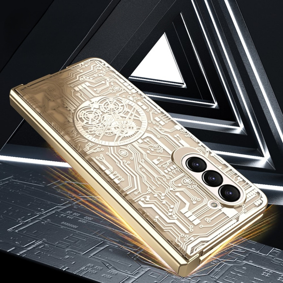 Чохол для Samsung Galaxy Z Fold 5 5G, Mechanical Legend, золотий