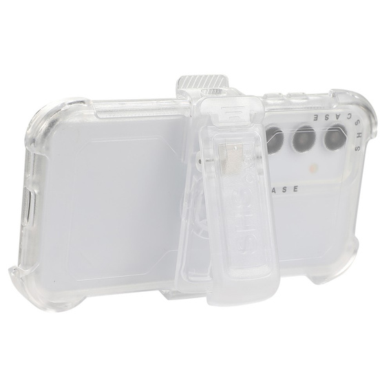 Бронечохол для Samsung Galaxy S24, Belt Clip, з кліпсою, прозорий