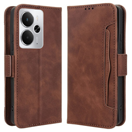 Откидной чехол для Realme 14 5G / Realme 14T 5G, Card Slot, коричневый