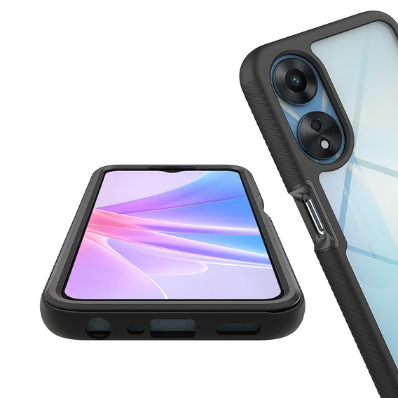Чoхол Shockproof до Oppo A78 5G, із захисним екраном, чорний
