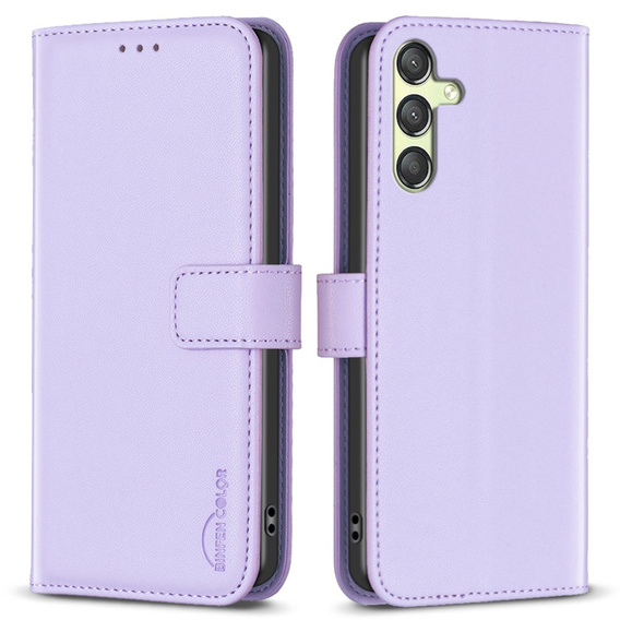 Откидной чехол для Samsung Galaxy A25 5G, BINFEN Wallet, фиолетовый + 9H стекло  