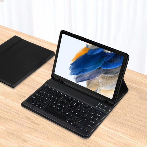 Чехол + клавиатура Samsung Galaxy Tab A8 10.5, Leather Pen Slot, чёрный