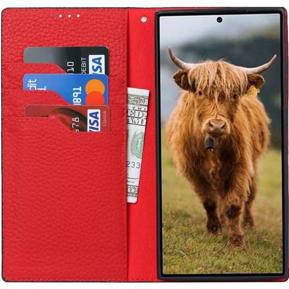 Шкіряний чохол для Samsung Galaxy S22 Ultra, ERBORD Grain Leather, чорний