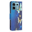 Откидной чехол для Xiaomi Redmi Note 13 Pro 5G, Wallet, Butterflies синий