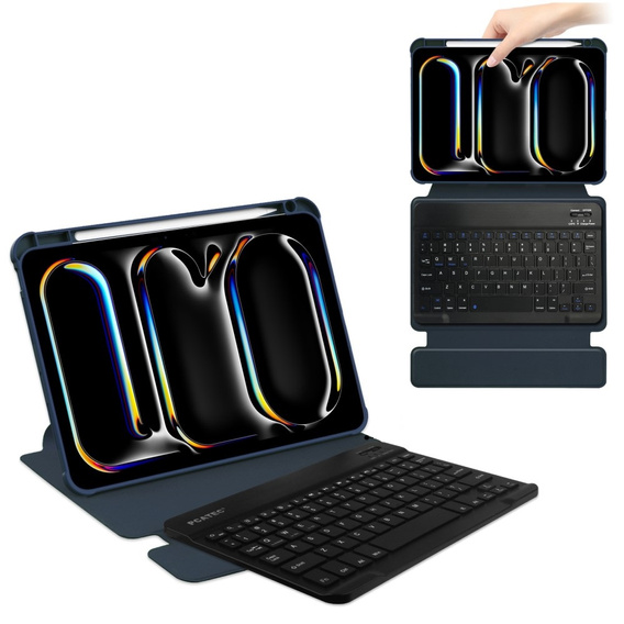 Чехол клавиатура для iPad Pro 11" 2024 (5 gen.), Rotary 360° Leather, темно-синий