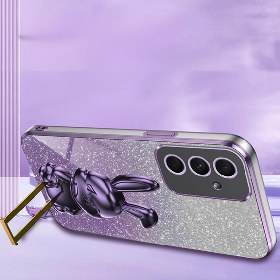 Чехол для Samsung Galaxy A54 5G, Glitter Rabbit, с выдвижной подставкой, фиолетовый