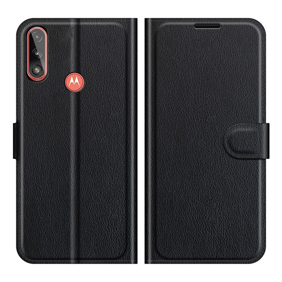 Откидной чехол для Motorola Moto E7 Power / E7i Power, Wallet Litchi Texture, чёрный