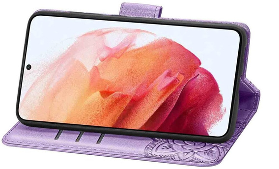 Чохол-книжка для Motorola Moto E14, Butterfly, фіолетовий