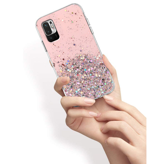 Чoхол до Xiaomi Redmi Note 10 5G / Poco M3 Pro 5G, Glittery, світло-рожевий