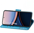 Откидной чехол для Xiaomi Poco F7 Pro, Butterfly, синий