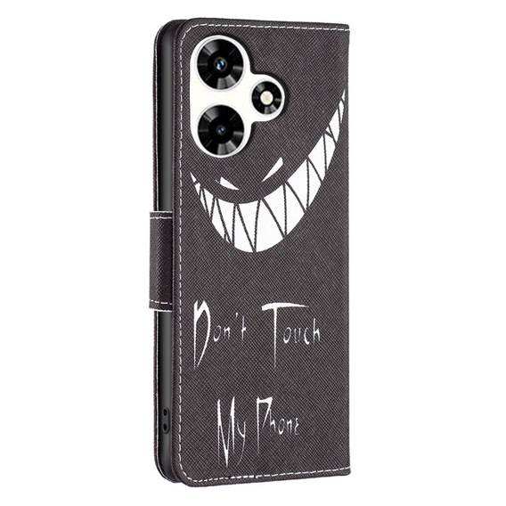 Откидной чехол для Infinix Hot 30, Wallet, Don't Touch My Phone, чёрный