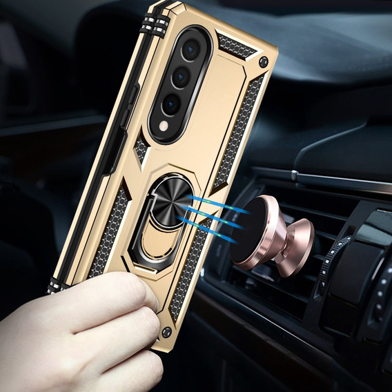 Бронированный Чехол до Samsung Galaxy Z Fold 4 5G, Nox Case Ring, золотой