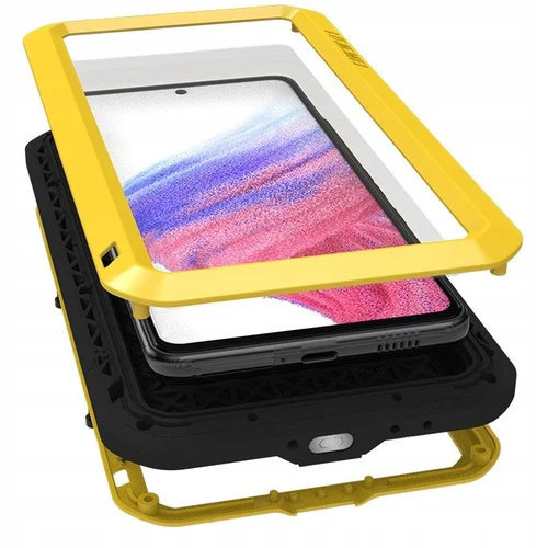 Чoхол Love Mei до Samsung Galaxy A53 5G, armored with glass, жовтий