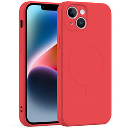Чoхол Silicone до iPhone 13, MagSafe, Red