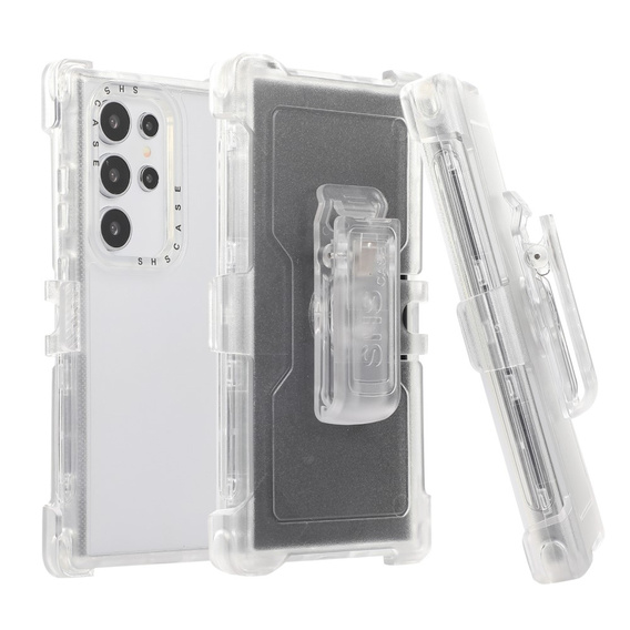 Бронечохол для Samsung Galaxy S24 Ultra, Belt Clip, з кліпсою, прозорий