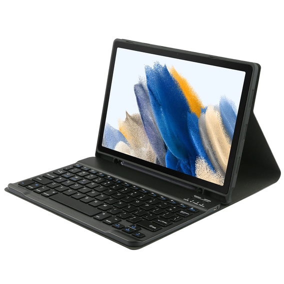 Чехол + клавиатура Samsung Galaxy Tab A8 10.5, Leather Pen Slot, чёрный