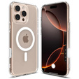 Чохол ERBORD з MagSafe для iPhone 16 Pro, з активною кнопкою, прозорий + Скло на екран