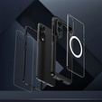 Чохол для Samsung Galaxy S25 Edge, Shockproof, зі склом, для MagSafe, чорний