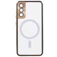Магнітний чохол Dual Glass MagSafe для Samsung Galaxy S22 Plus, золотий