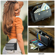 Чехол CASEME для Samsung Galaxy A56 5G, RFID Leather Wallet, с плечевым ремнем, зелёный