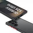 Тонкий корпус для Samsung Galaxy S25 Ultra, Slim, прозрачный / черный + закаленное стекло 9H