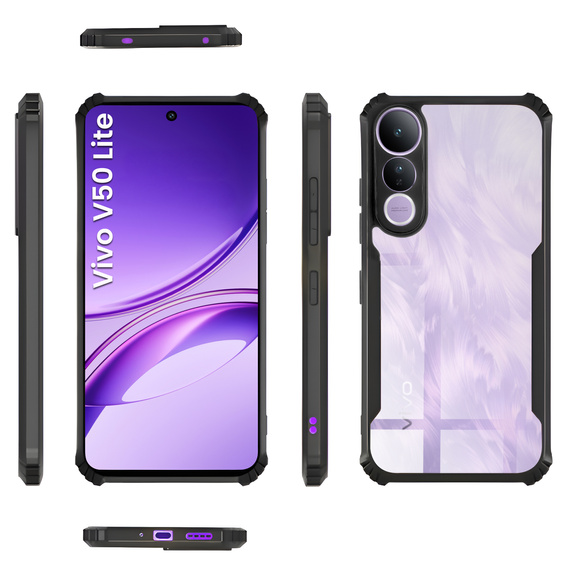 Чехол до Vivo V50 Lite 4G / 5G, AntiDrop Hybrid, чёрный