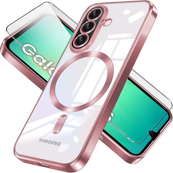 Чехол для Samsung Galaxy A26, Electro MagSafe, розовый rose gold + стекло для экрана