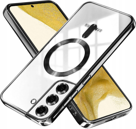 Чохол для Samsung Galaxy S22, Electro MagSafe, чорний + Скло на екран