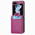 Чехол для Samsung Galaxy Z Flip7 FE / Z Flip6, Card Slot Ring Case, фиолетовый
