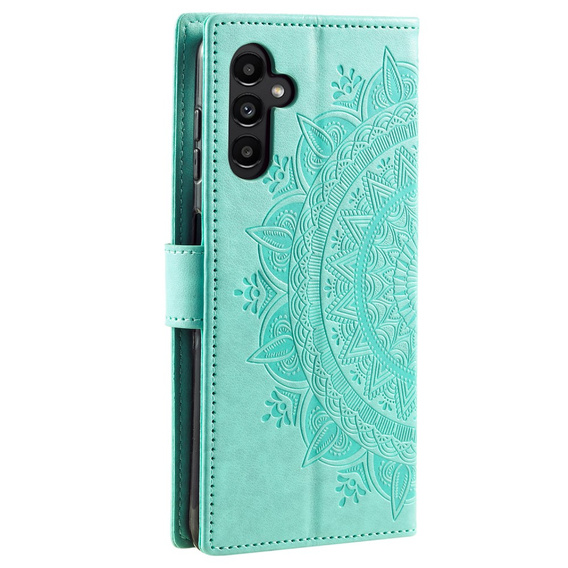 Чохол-книжка для Samsung Galaxy A25 5G, Mandala Flower, зелений + скло 9H