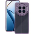 Силіконовий чохол для Realme 12, з захистом камери, прозорий / фіолетовий
