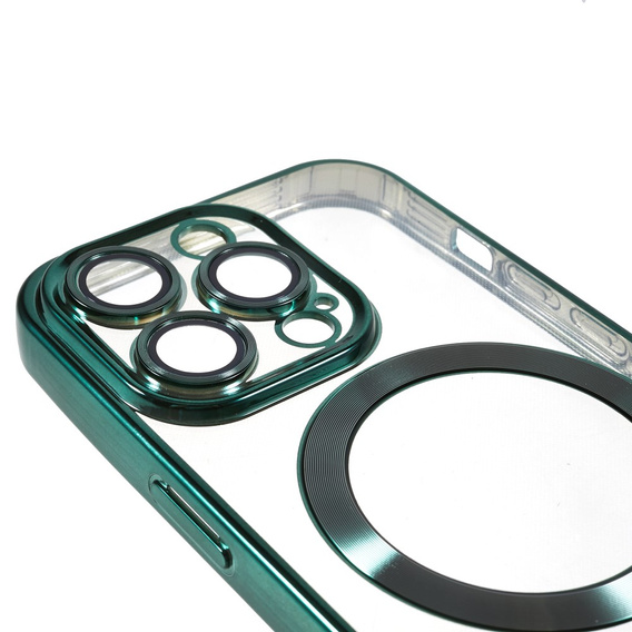 Чохол для iPhone 14 Pro Max, Electro MagSafe, зелений + Скло на екран
