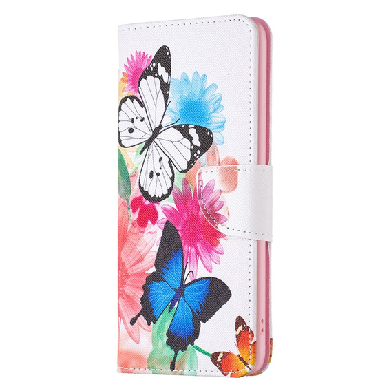 Откидной чехол для Samsung Galaxy A35 5G, Wallet, Butterflies белый