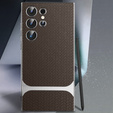 Чехол до Samsung Galaxy S24 Ultra, GKK Woven Leather, кофе