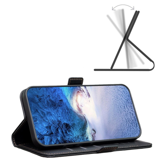 Чохол-книжка для Samsung Galaxy A15, BINFEN Wallet, чорний + скло 9H