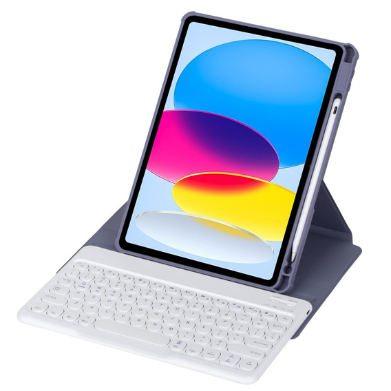 Чехол клавиатура для iPad 11" 2025 A16 (11 gen.) / iPad 10.9" 2022 (10 gen.), Rotary 360° Leather, фиолетовый