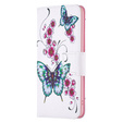 Чохол-книжка для Xiaomi Redmi Note 13 5G, Wallet, Butterflies & Flowers білий