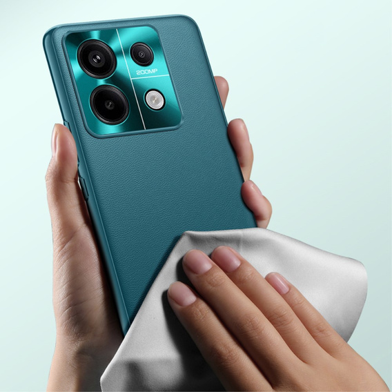 Шкіряний чохол для Xiaomi Redmi Note 13 5G, leather hybrid, зелений