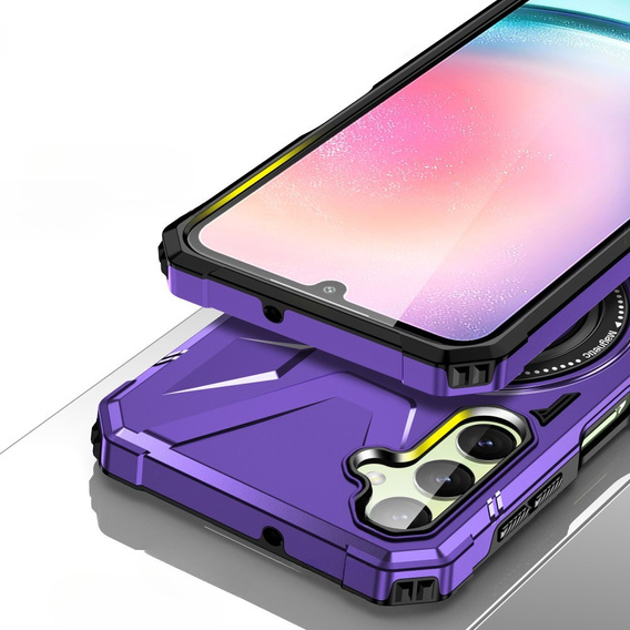 Чехол для Samsung Galaxy A54 5G, бронированный с подставкой и ручкой-планшетом, фиолетовый