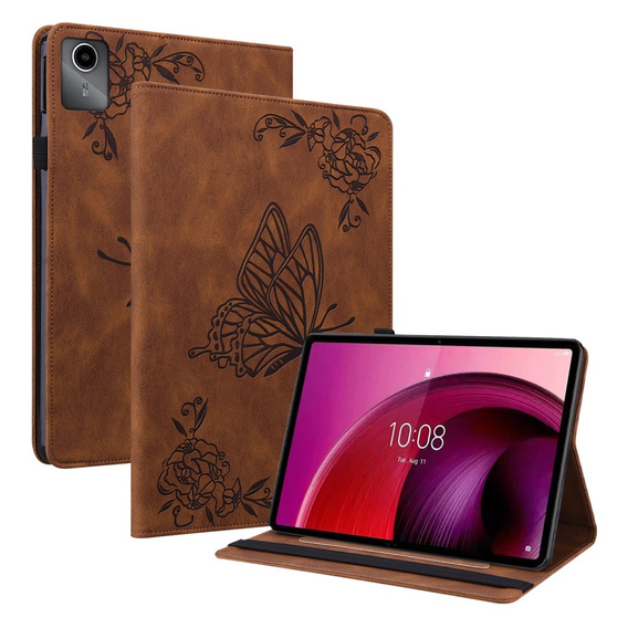 Чехол для Lenovo Tab M11, Butterfly, коричневый
