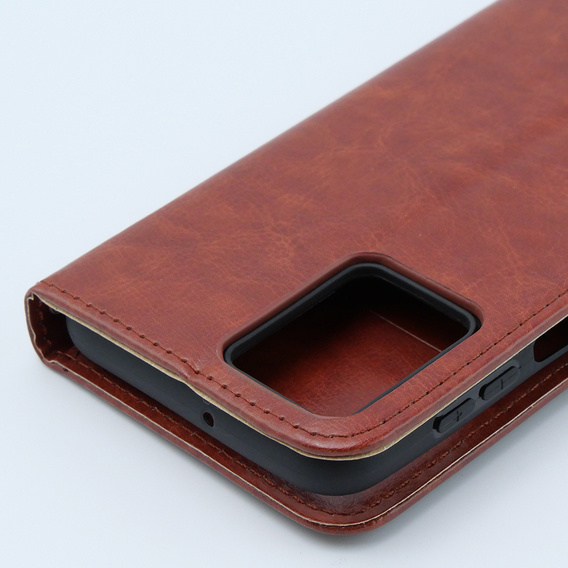 Футляр з клапаном для Motorola Moto G54 5G, Crazy Horse Wallet, коричневий
