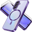 Чохол для Samsung Galaxy A36, Electro MagSafe, фіолетовий + Скло на екран