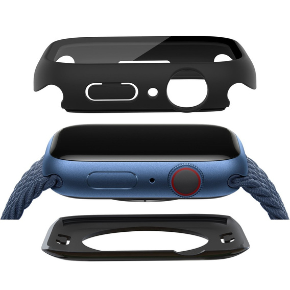 2в1 чохол та захисне скло для годинника Apple Watch 7/8/9 45mm, Black