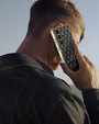 Чохол для Samsung Galaxy S25 Ultra, Leather Rhombus, чорний