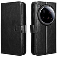 Футляр з клапаном для Xiaomi 15 Ultra, Crazy Horse Wallet, чорний