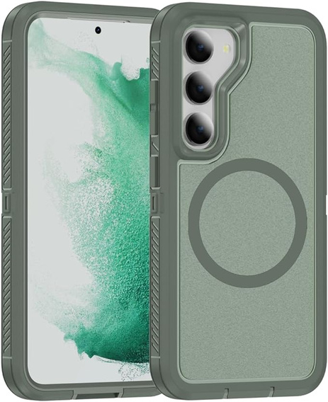 Чехол с рамкой для Samsung Galaxy S23 FE, для MagSafe, зелёный