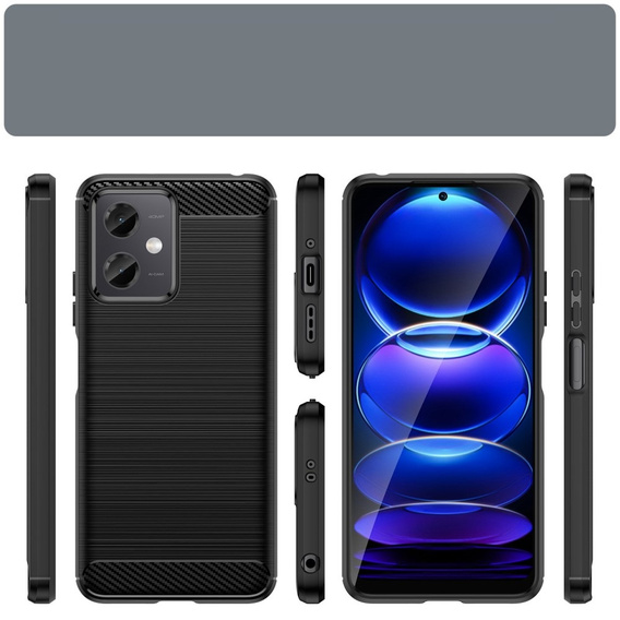Чехол до Xiaomi Redmi Note 12 5G / POCO X5 5G, Carbon, чёрный